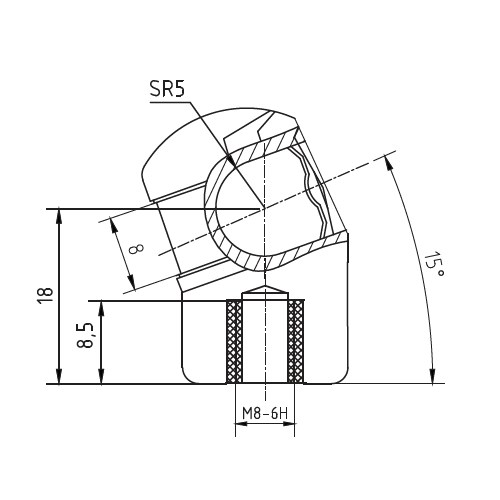 PLASTIC END 13MM X 8MM SHAFT A